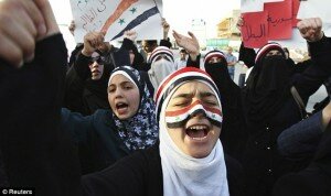 Syria women protestors