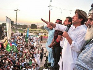 Imran Khan addressing a rally